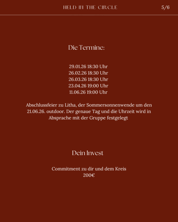 AUSGEBUCHT: Held in the Circle - deine Frauenkreis-Reise im ersten Halbjahr 2026