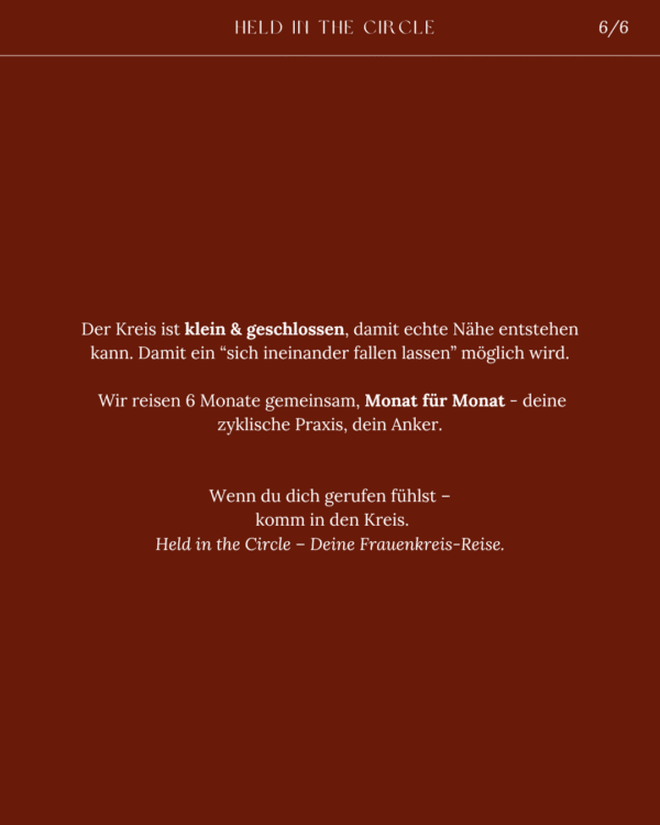 AUSGEBUCHT: Held in the Circle - deine Frauenkreis-Reise im ersten Halbjahr 2026